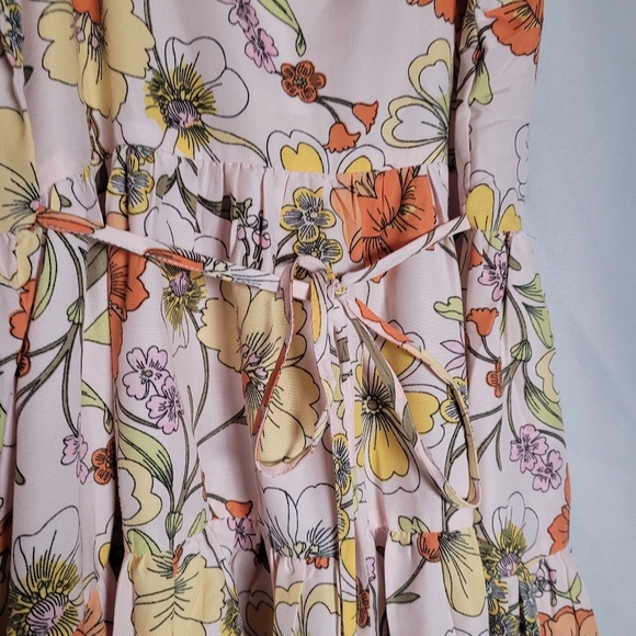 Band of Gypsies Lottie&Holly Blush Pink Floral Mini Dress Women's Size M - Picture 6 of 11